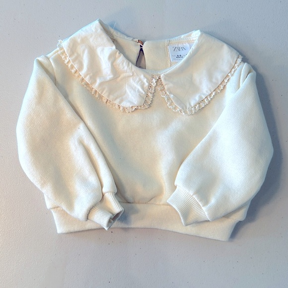 ZARA Baby girl ruffled collared sweatshirt - Picture 1 of 3